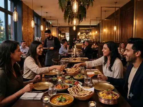 Customers enjoying meals in a brightly lit modern café
